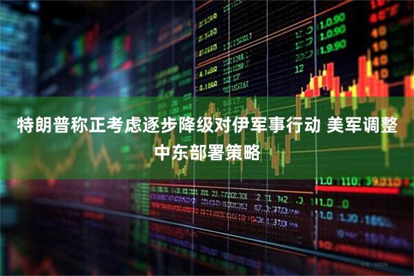 特朗普称正考虑逐步降级对伊军事行动 美军调整中东部署策略
